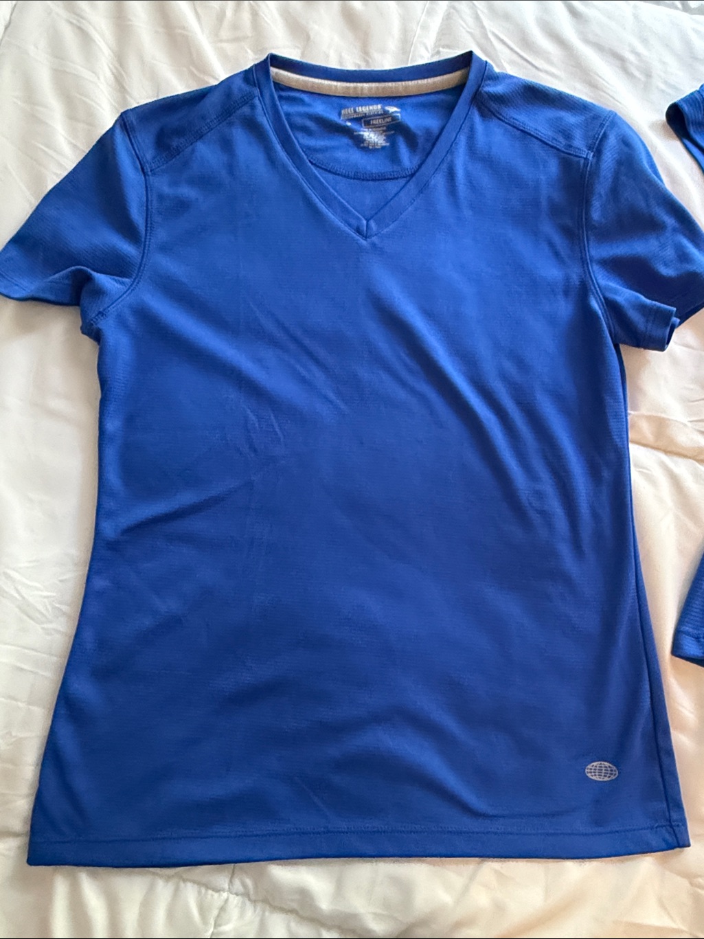 Reel Legends Blue Performance Tee With Silver Trim